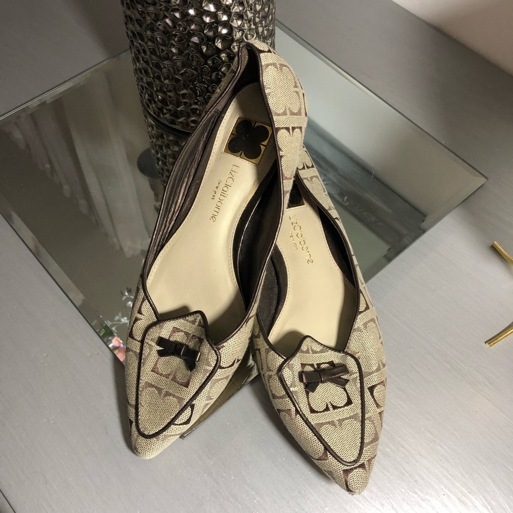 Liz Clairborne OLIVIA Leather Pointy Toe Flats